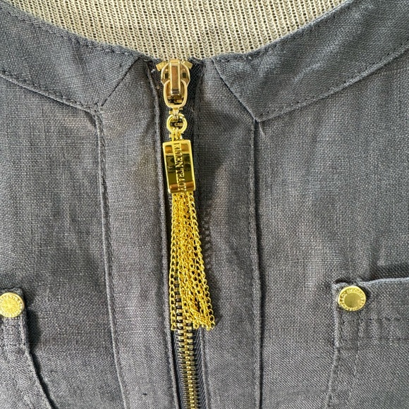 Sleeveless 100% Linen High/Low Tunic Ellen Tracy Size Small - Picture 8 of 10